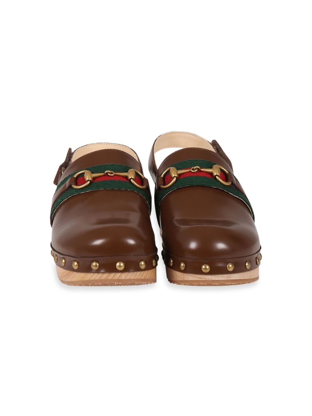 Gucci Kids Horsebit leather clogs - Brown