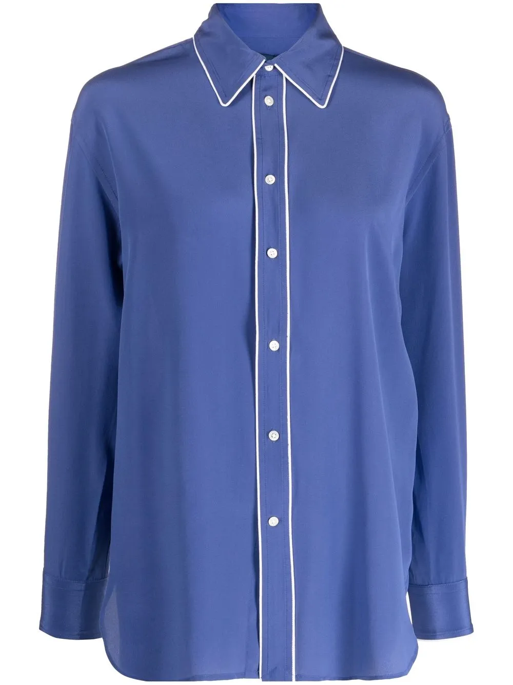 

Polo Ralph Lauren contrast-piping silk shirt - Blue