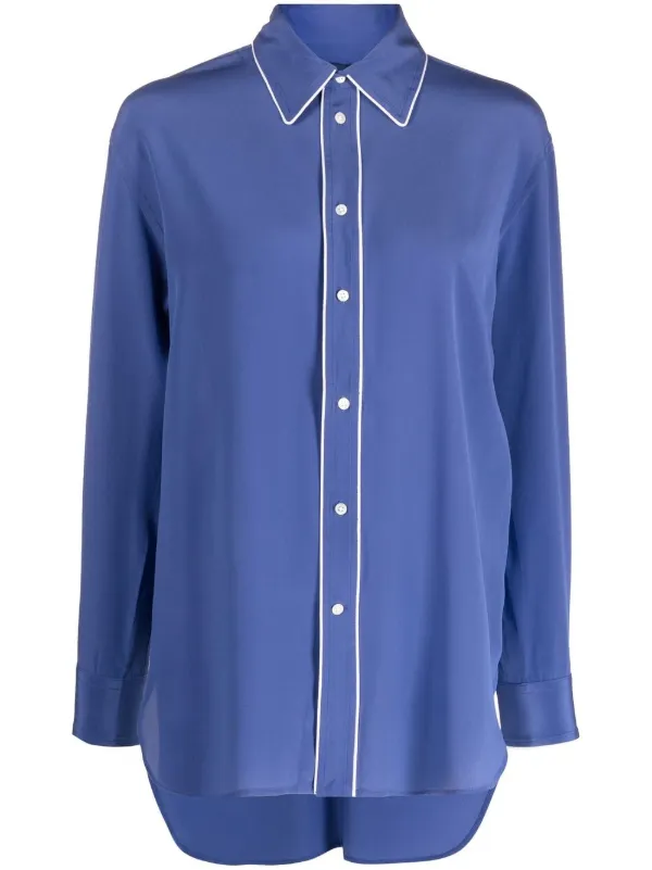 Pre-owned Louis Vuitton Silk Shirt In Blue