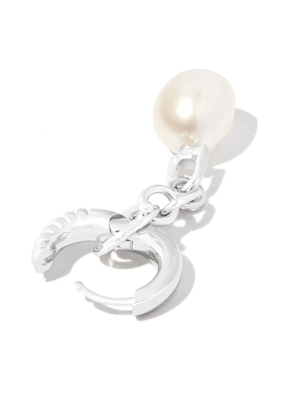 MARIA BLACK Mambo パールドロップ 2way 両耳ペア Maria Black Mambo Hoop Pearl Drop Earring | Silver | FARFETCH UK