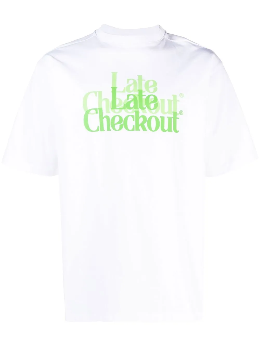 

Late Checkout White Double Trouble Short Sleeve T-shirt