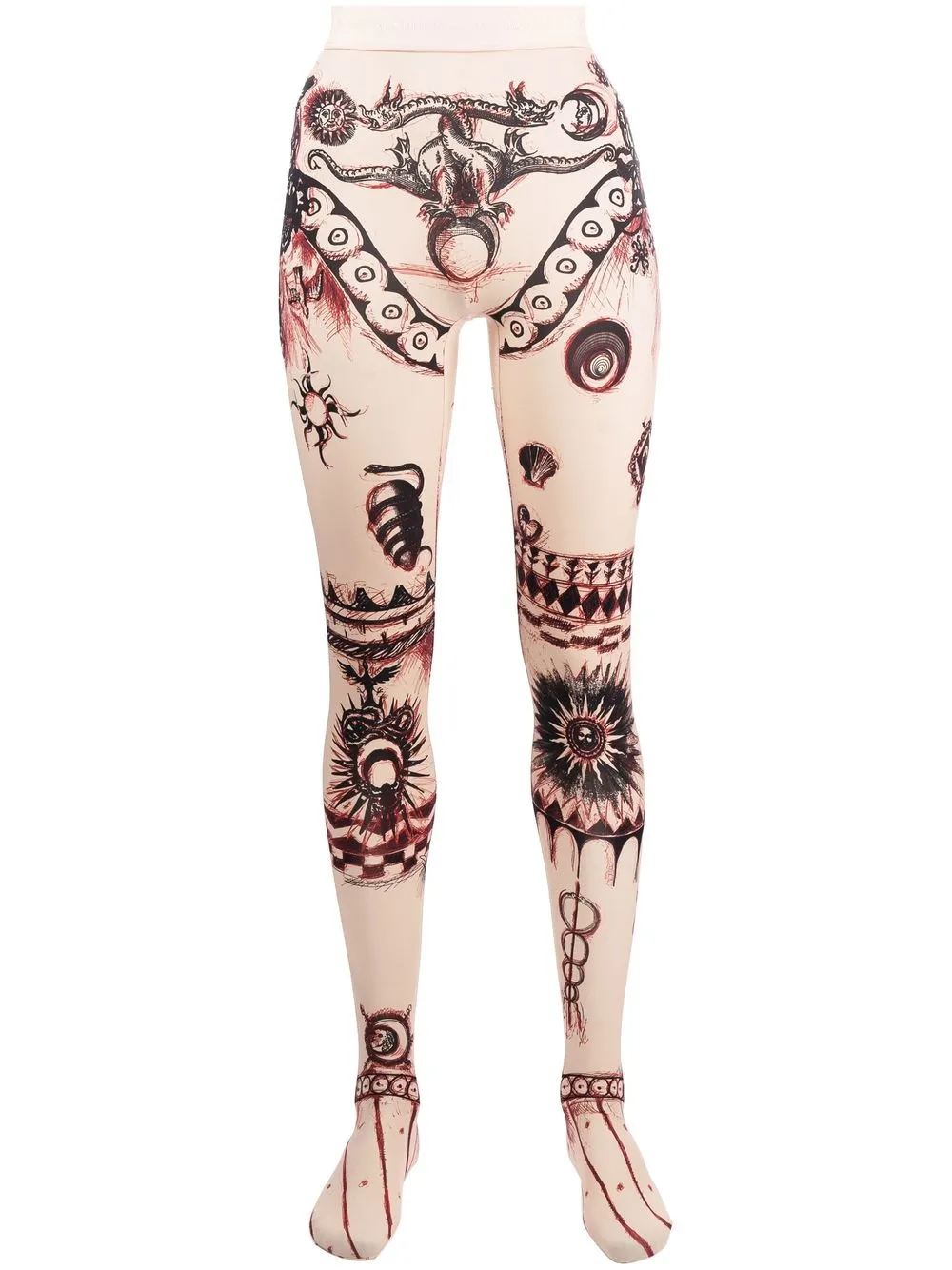 

Marine Serre Geotic-print leggings - Neutrals