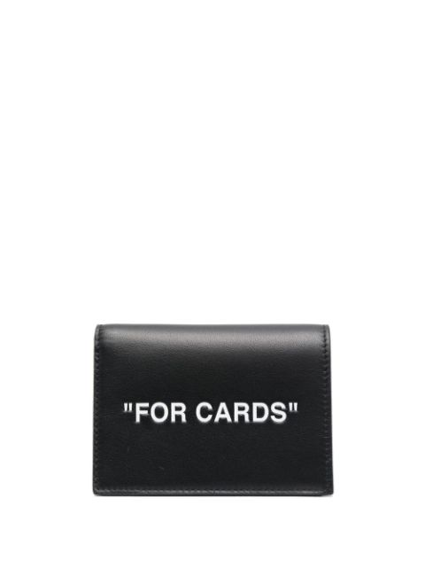 Off-White slogan leather card holder Men