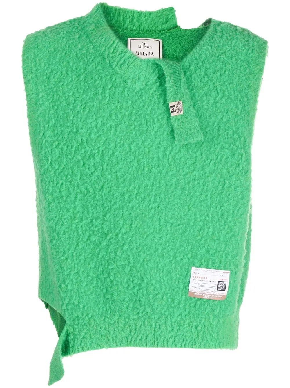 

Maison Mihara Yasuhiro logo-patch knitted vest top - Green