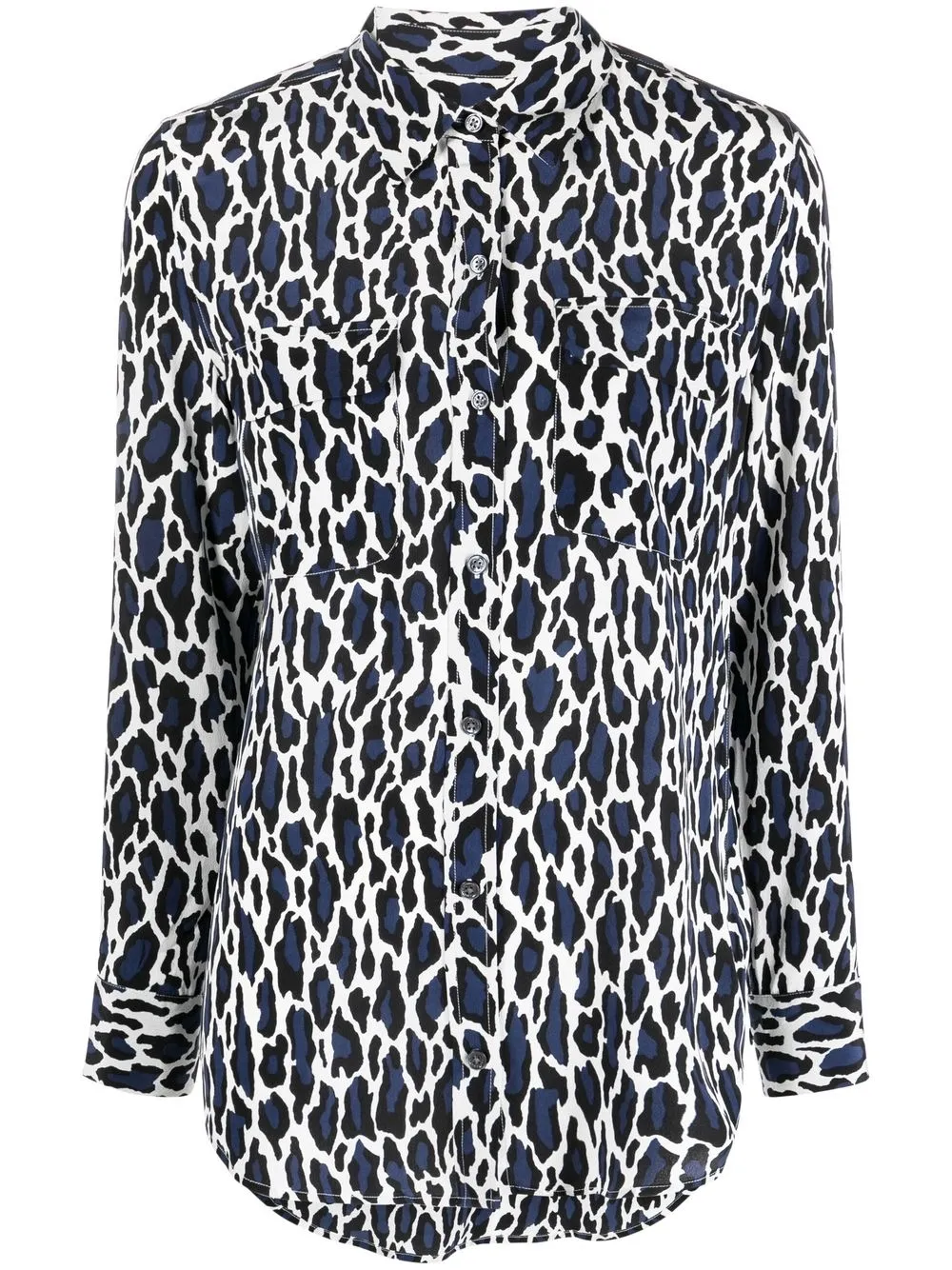 

Equipment animal-print button-up silk shirt - Black