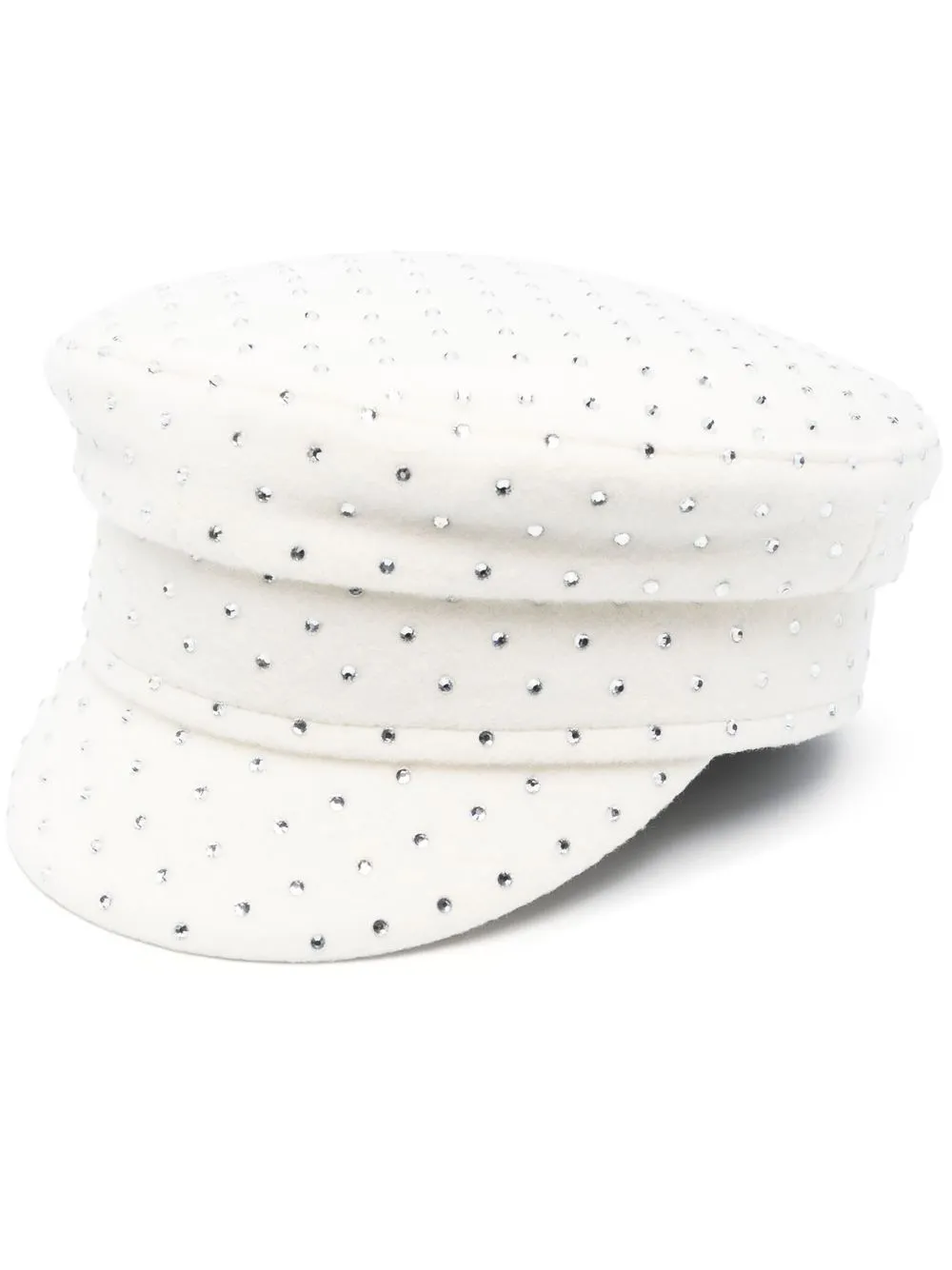 

Ruslan Baginskiy crystal-embellished baker boy hat - White