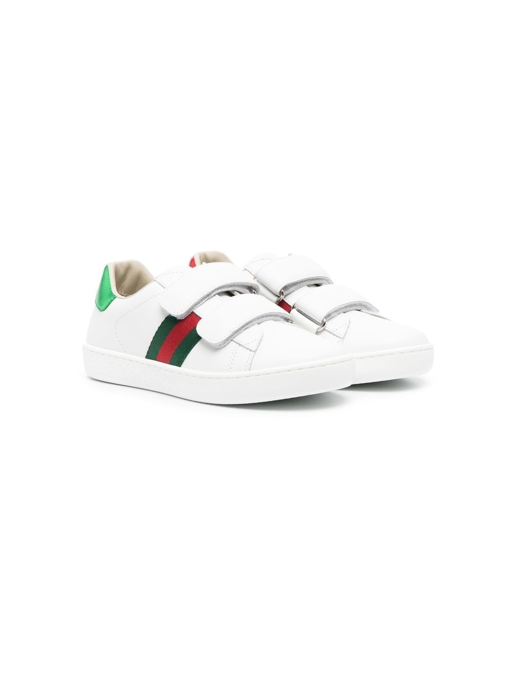 Image 1 of Gucci Kids Ace leather touch-strap sneakers