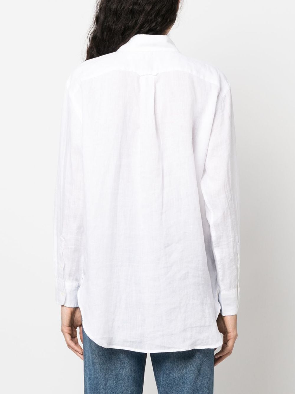 Shop Polo Ralph Lauren Long-sleeve Linen Shirt In Weiss