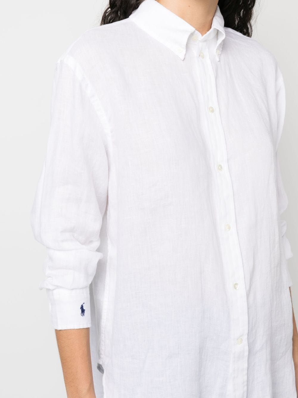 Shop Polo Ralph Lauren Long-sleeve Linen Shirt In Weiss