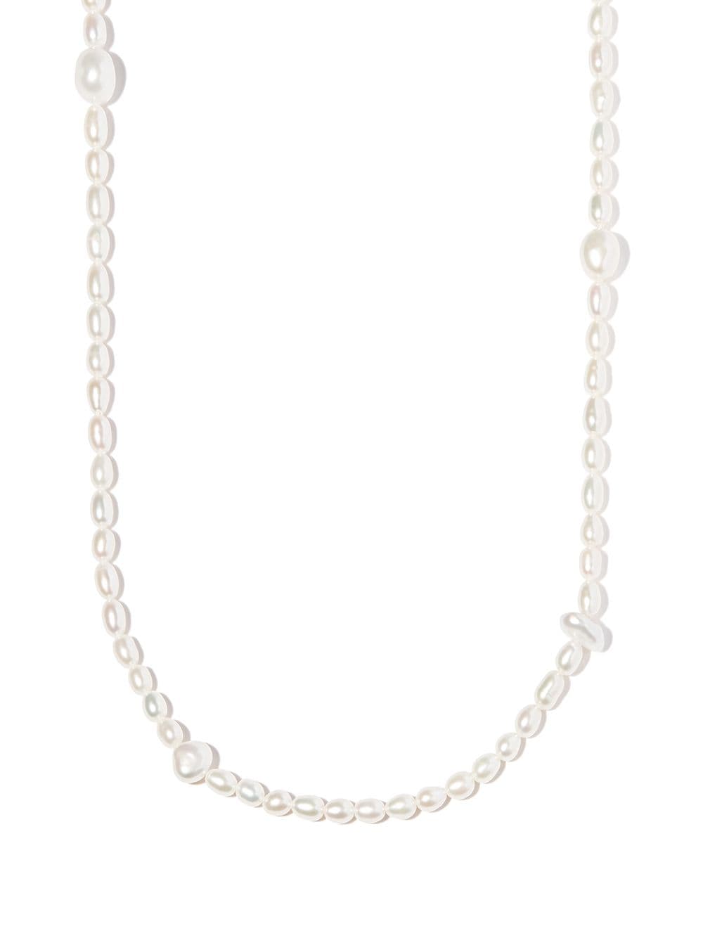 Maria Black Martini Pearl Necklace In Silver