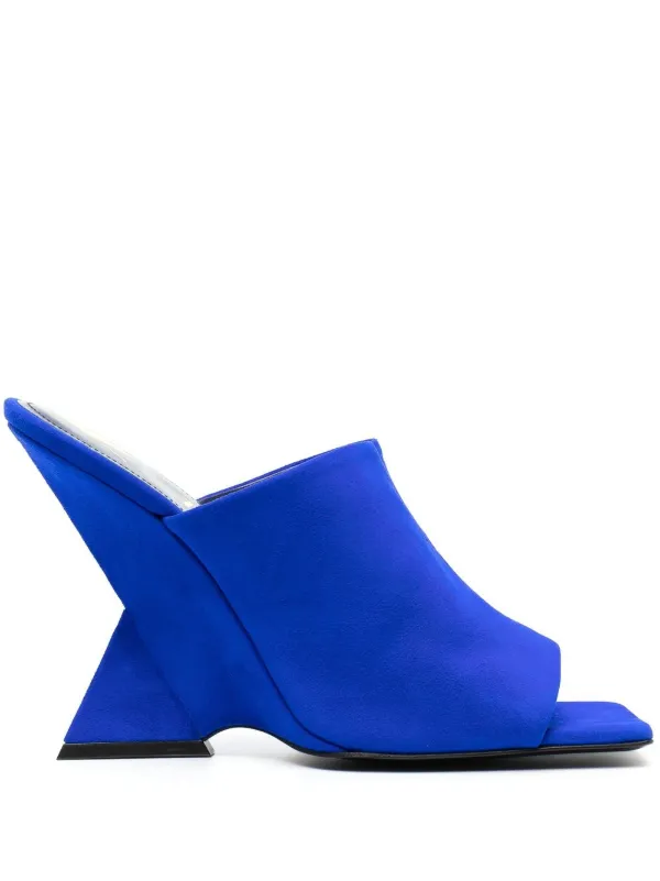 The Attico 105mm Cheope Suede Sandals in Blue