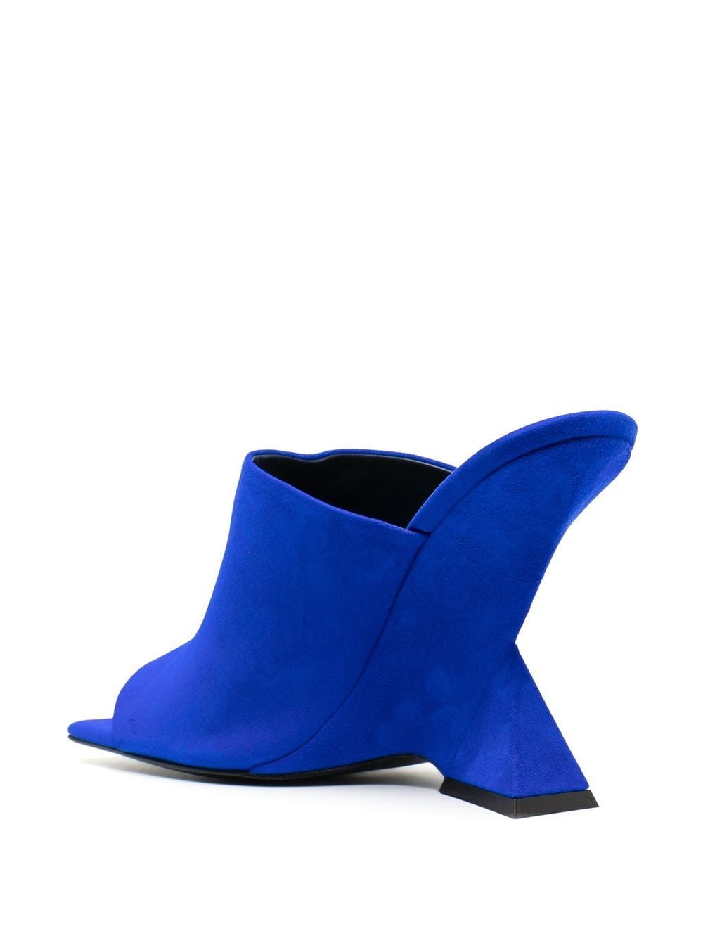 Shop Attico Cheope 105mm Suede Mules In Blue