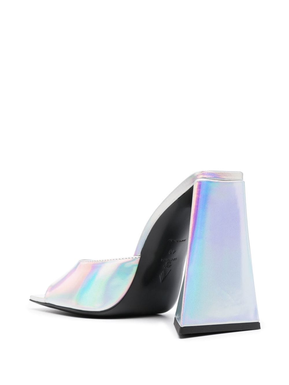 Shop Attico Devon 115mm Iridescent Mules In Silver