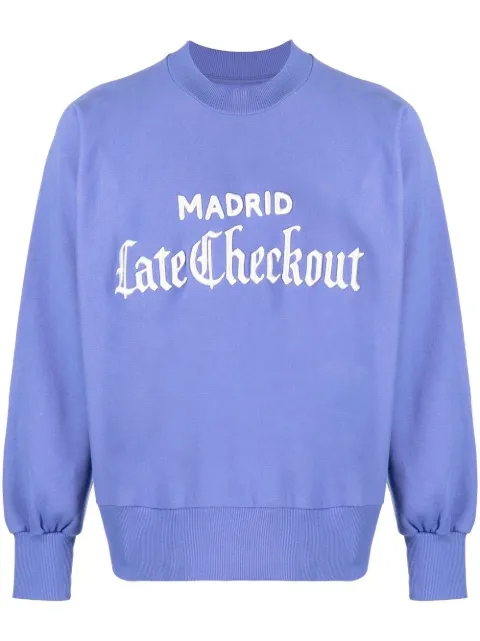 Late Checkout sudadera con logo bordado