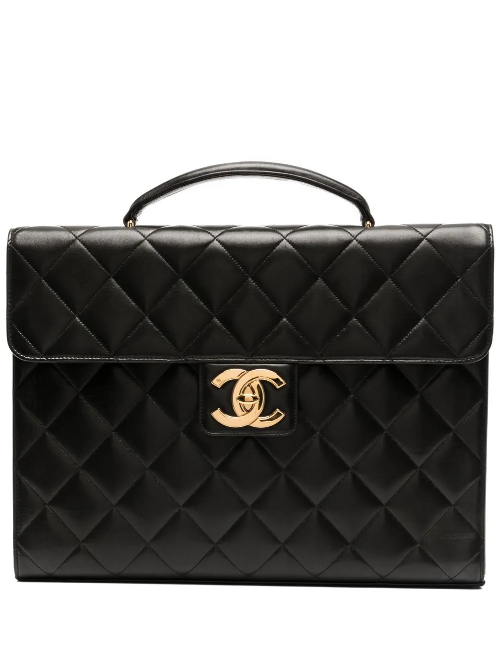 

CHANEL Pre-Owned 1998 quilted briefcase - Black