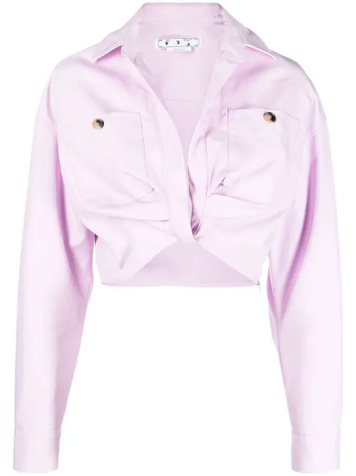 Veste crop à fermeture torsadée - Off-White - Modalova