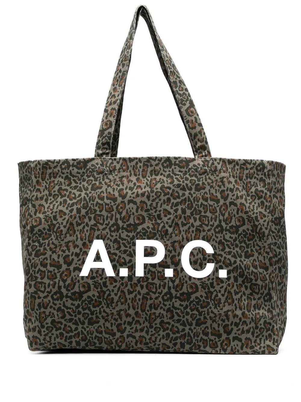 

A.P.C. logo-print cotton tote bag - Green