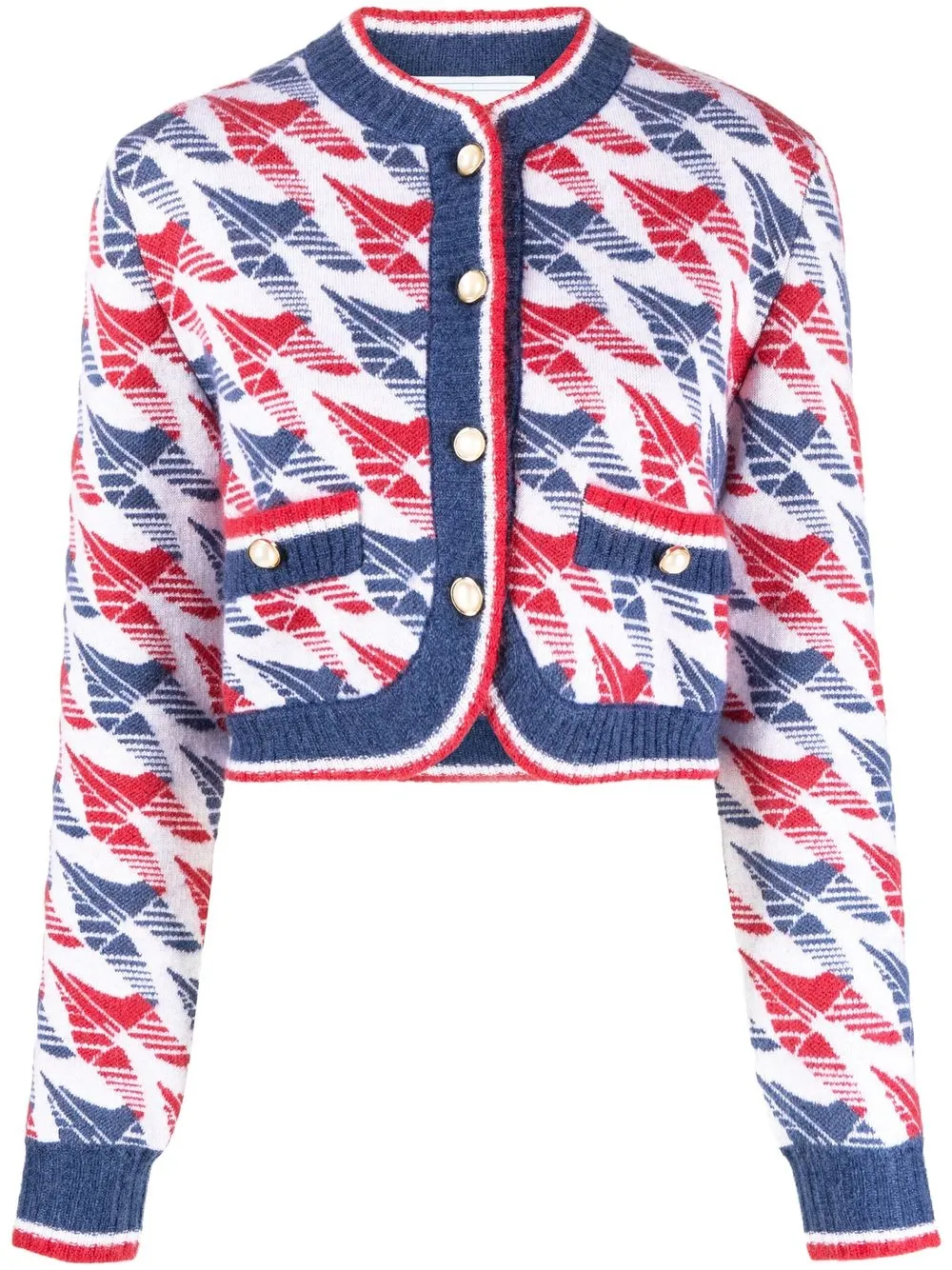 

Casablanca cropped jacquard cardigan - Red