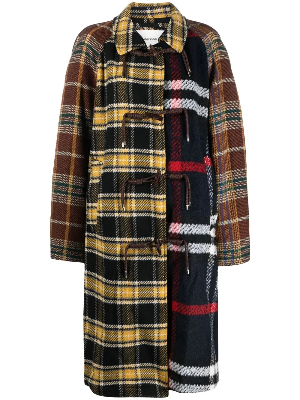 

Andersson Bell multi check duffle coat - Blue