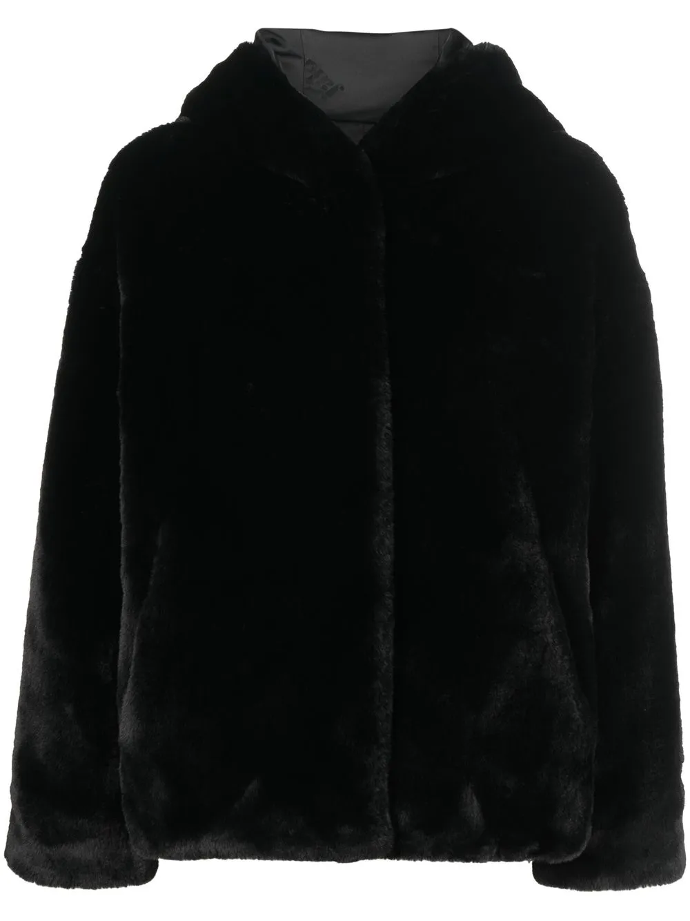 

Jakke faux-fur hooded coat - Black