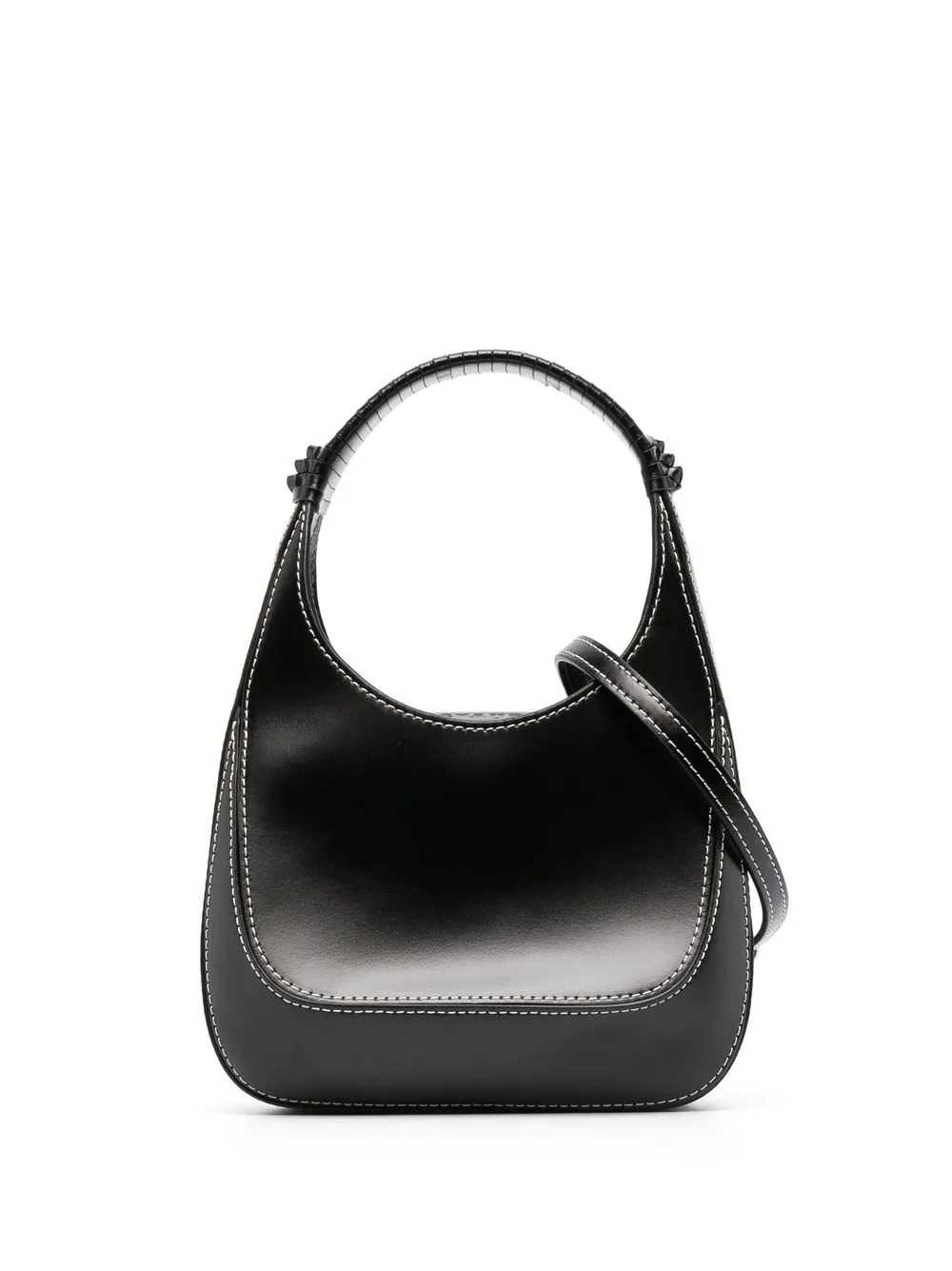 

STAUD contrast-stitching leather mini bag - Black