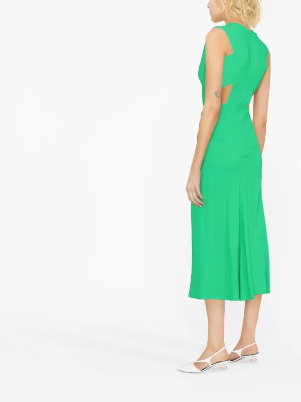 Victoria Beckham Twist Wrap Midi Dress | Green | Size 10 | Shopbop