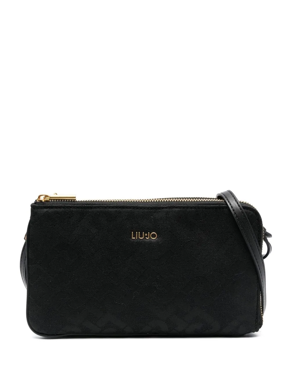 

LIU JO monogram-jacquard crossbody bag - Black