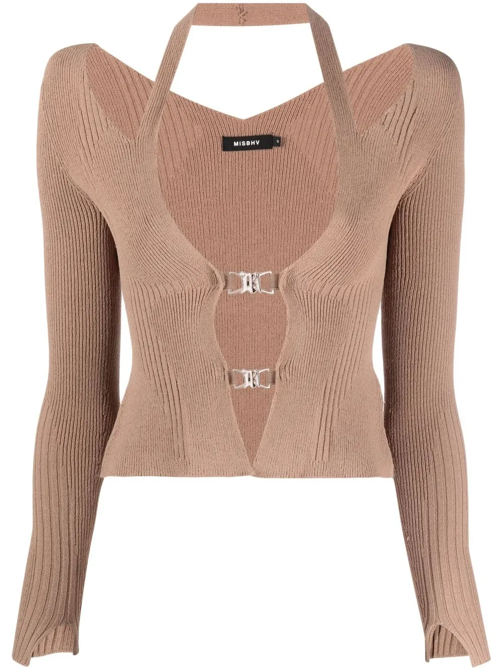 

MISBHV clasp-fastening knitted top - Neutrals