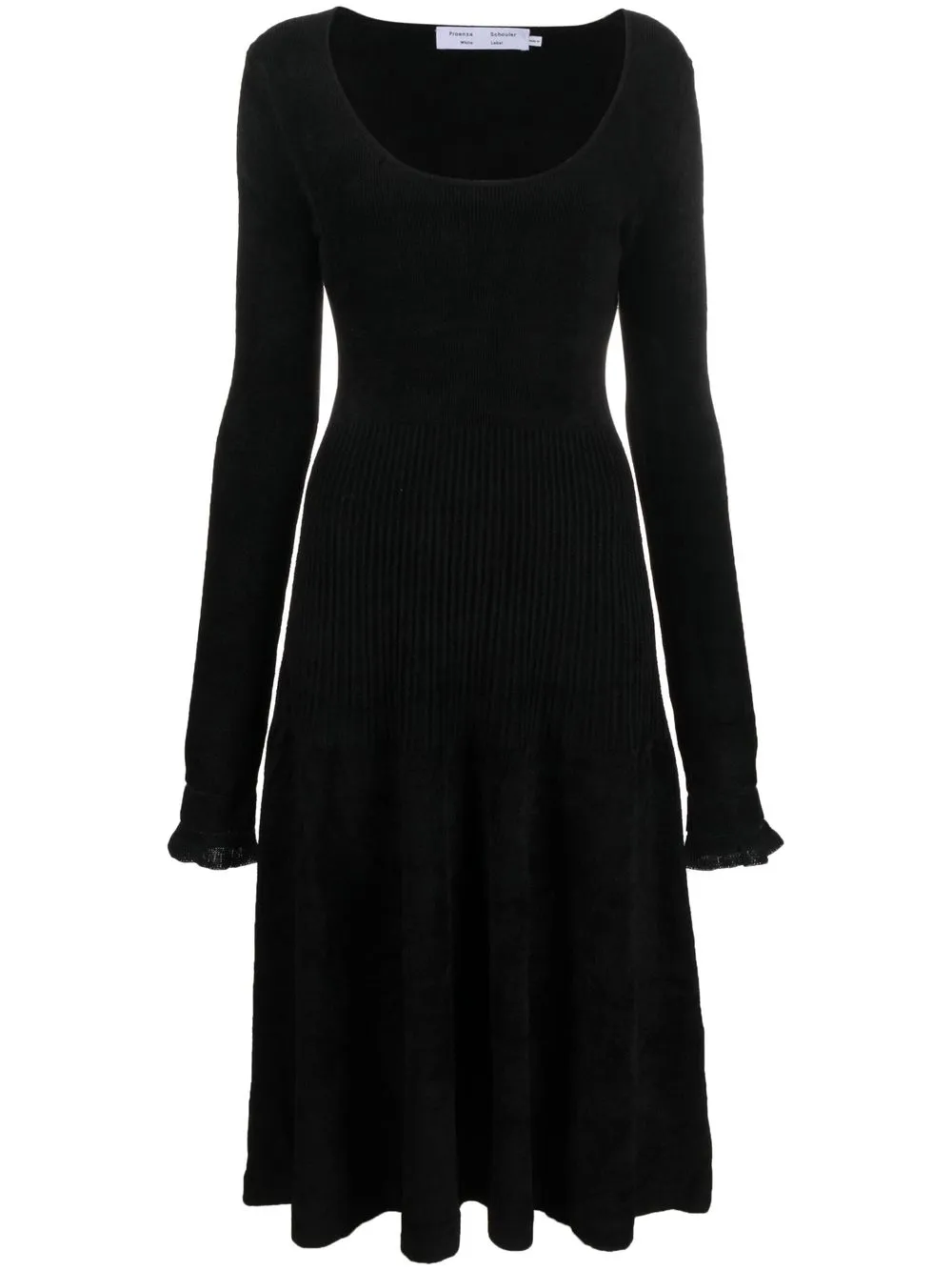 

Proenza Schouler White Label knitted flared midi dress - Negro