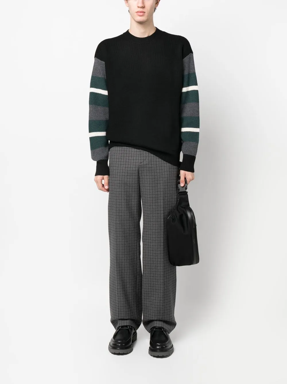 Emporio Armani Gestreepte trui - Zwart