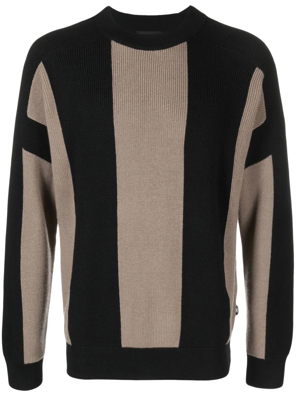

Emporio Armani striped panels knit jumper - Black