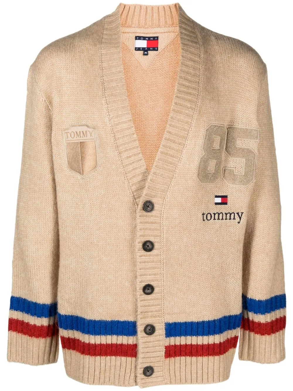 

Tommy Jeans cárdigan tejido con logo bordado - Neutro