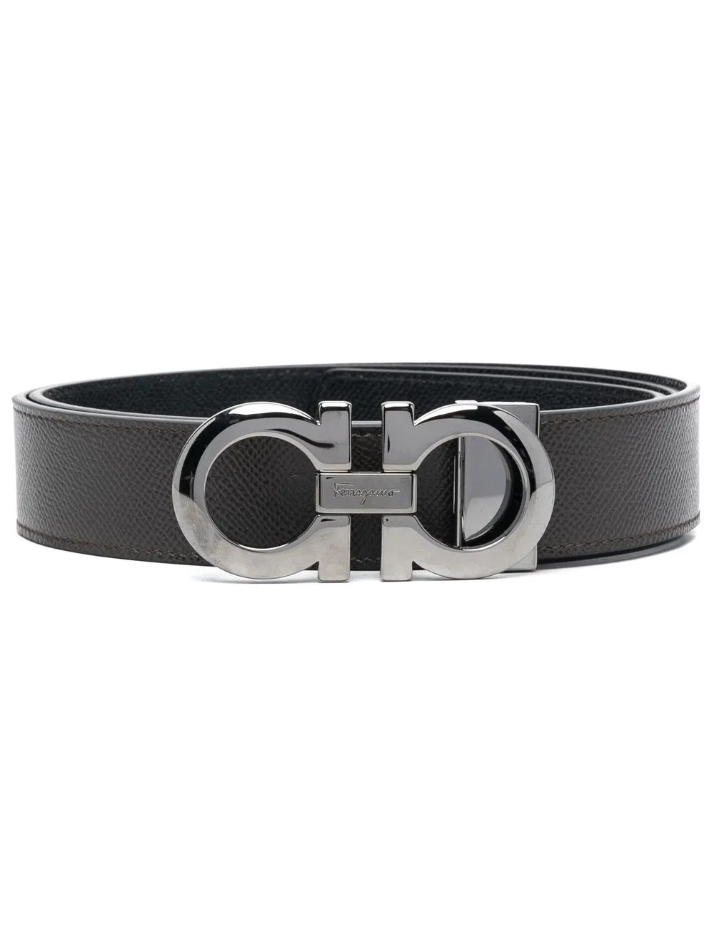 

Salvatore Ferragamo double-Gancini leather belt - Marrón
