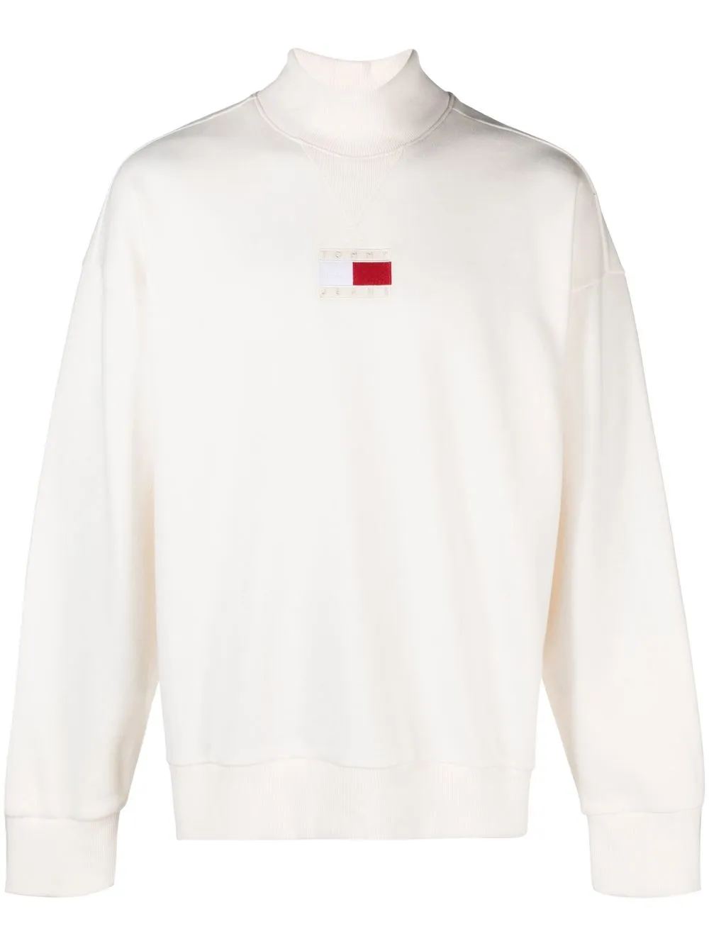 

Tommy Jeans sudadera con parche del logo y cuello de tortuga - Blanco