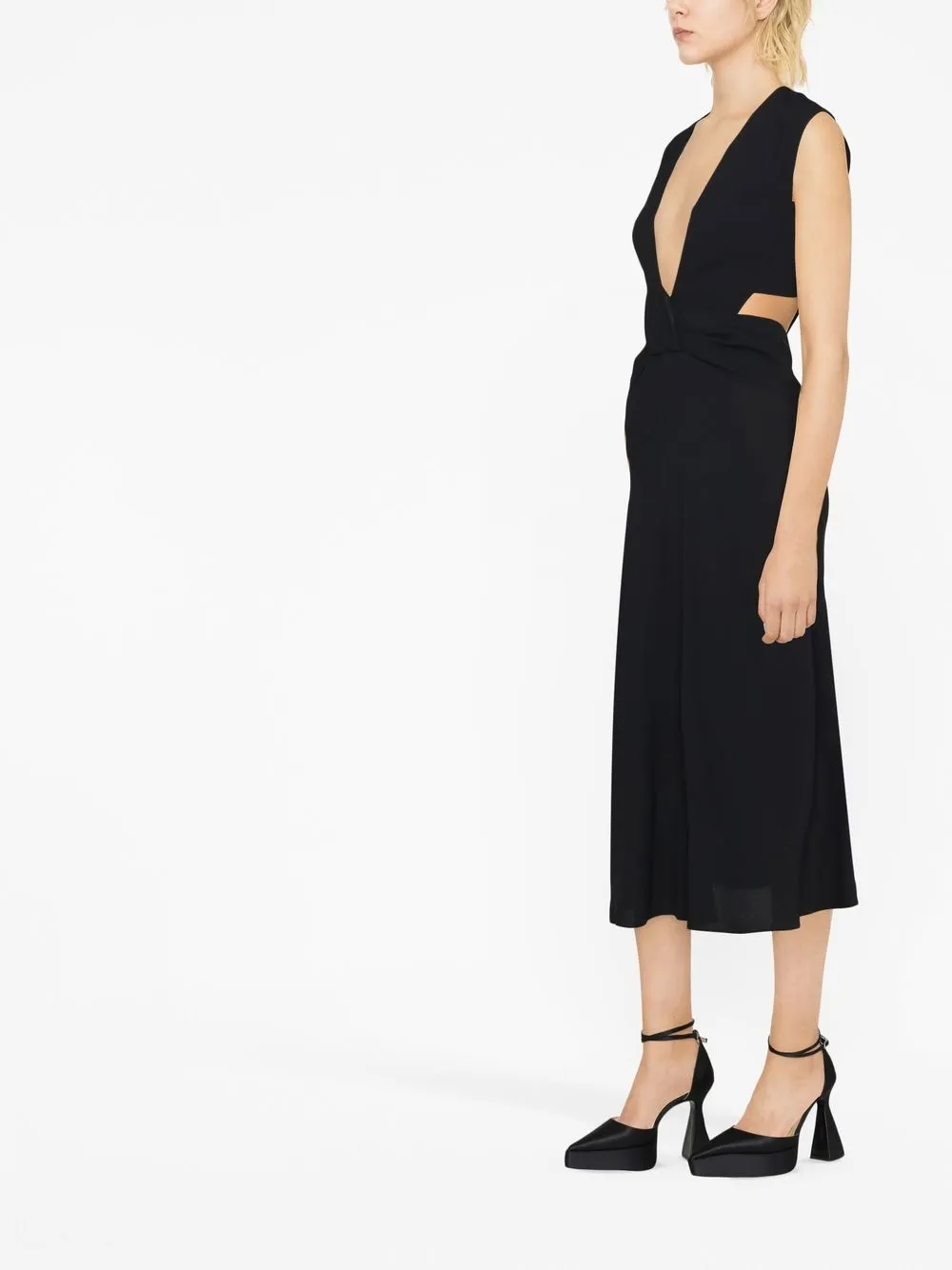 Victoria Beckham Twist Wrap cut-out detail midi dress | Dresses | Image 3