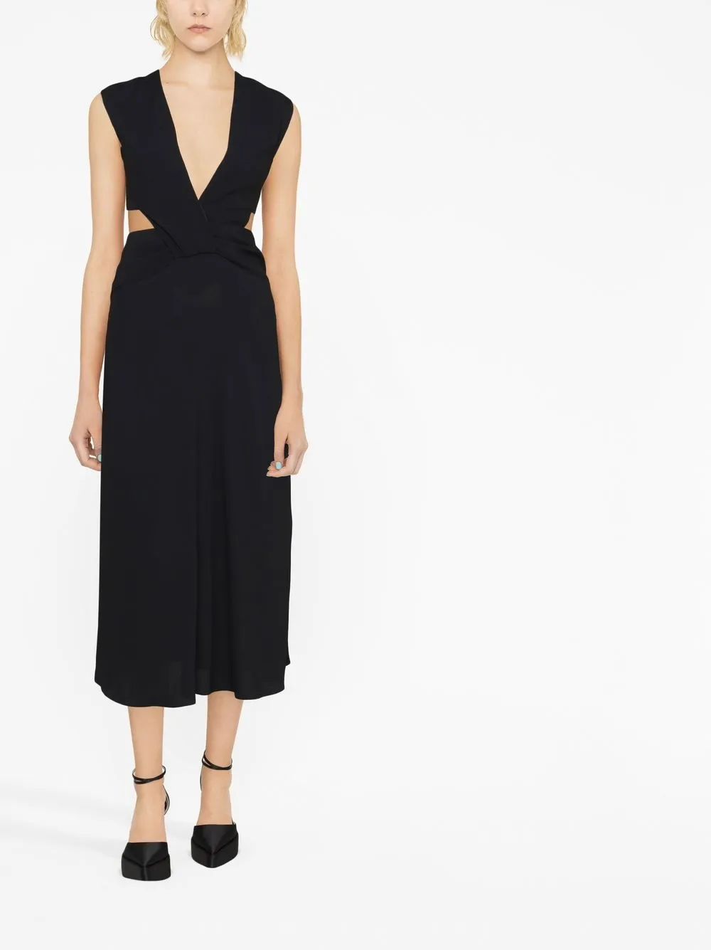 Victoria Beckham Twist Wrap cut-out detail midi dress | Cocktail & Party Dresses | Image 2
