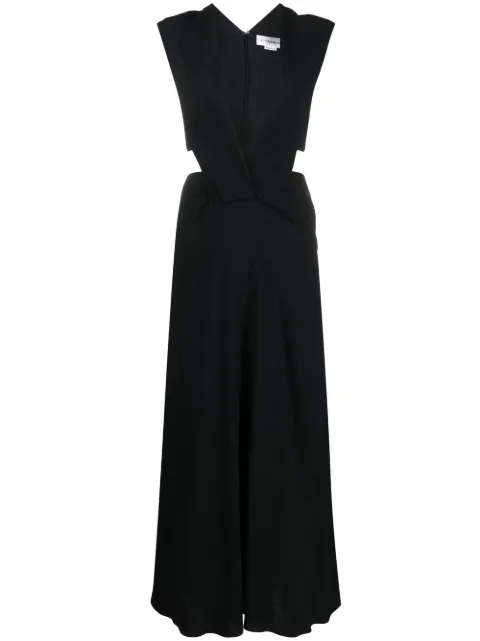 Victoria Beckham Twist Wrap cut-out detail midi dress 1422WDR004199A - 0