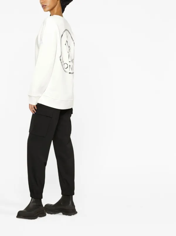 MONCLER ロゴスウェット ホワイト Moncler ロゴ スウェットシャツ | ホワイト | FARFETCH JP