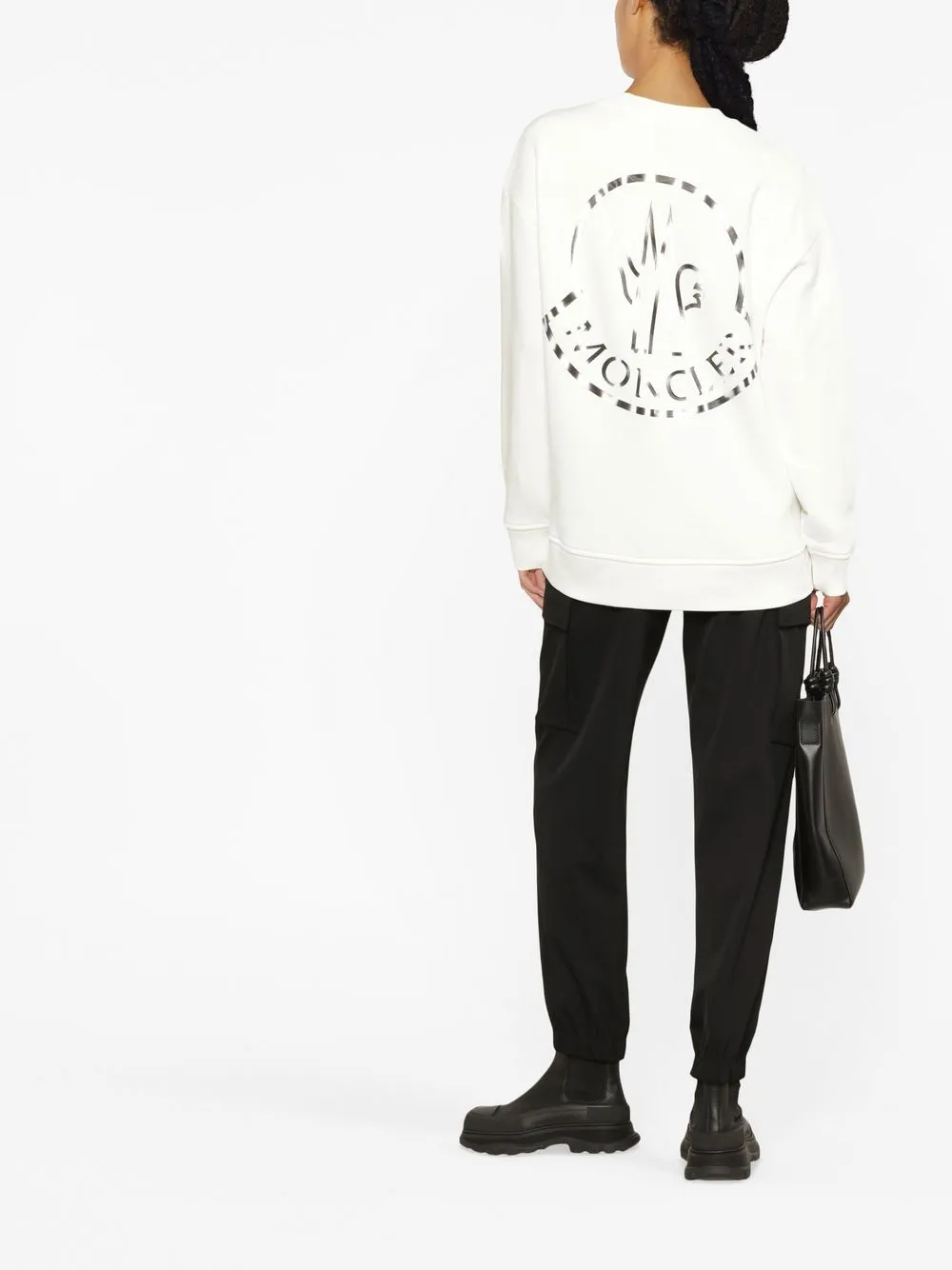 Moncler Sweater met logoprint - Wit