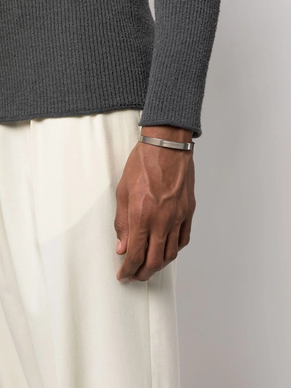 Maison Margiela Armband met gegraveerd logo - Zilver