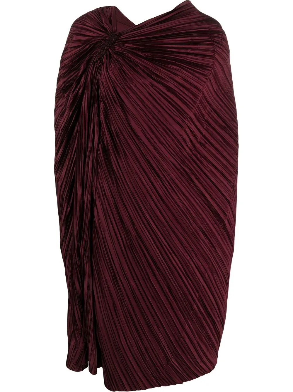 

Cult Gaia Iza plissé satin maxi skirt - Brown