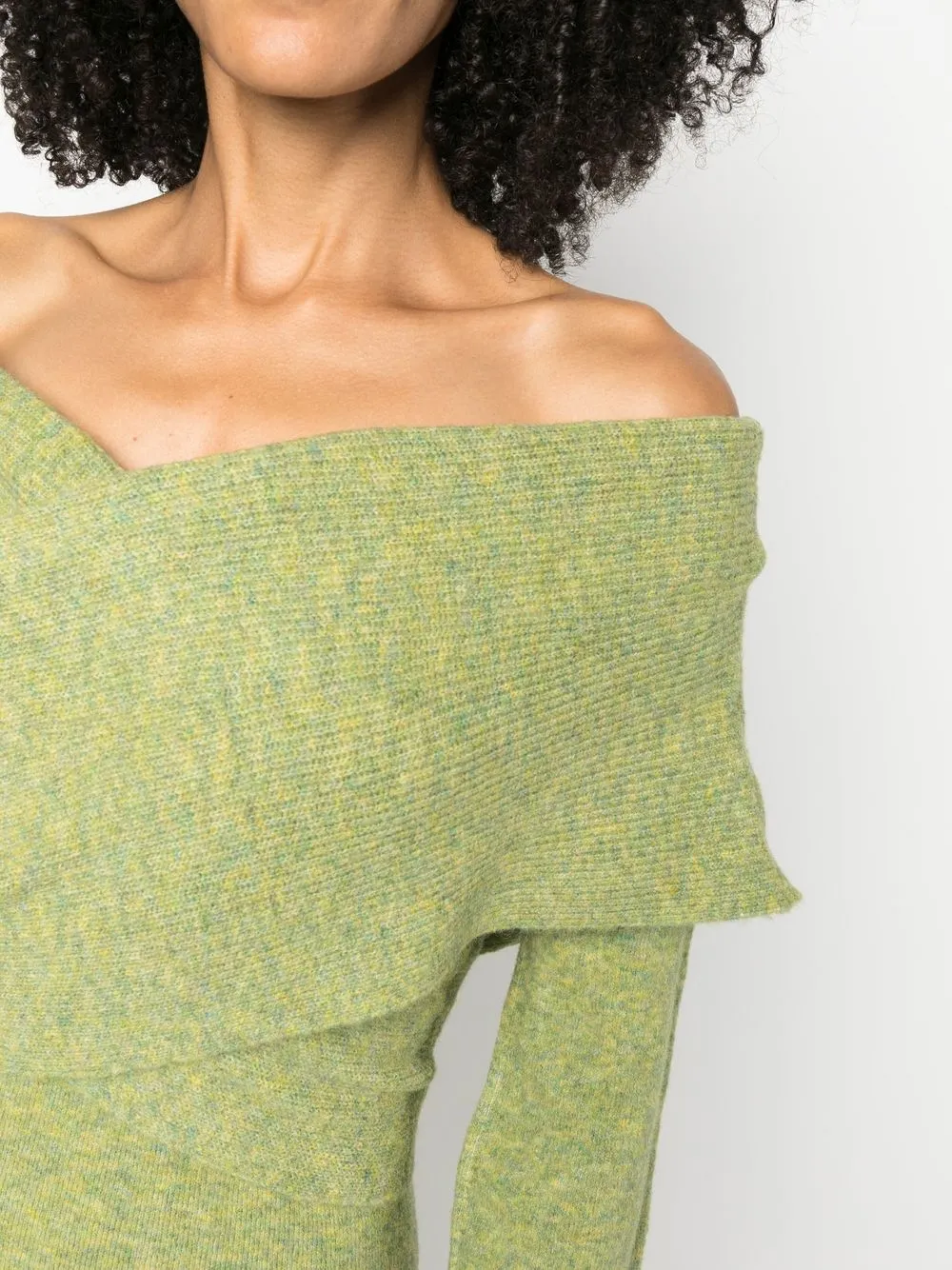 Cult Gaia Zennie Long Sleeve Midi Sweater Dress In Green