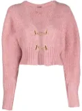 Cult Gaia Casella hook-fastening cropped cardigan - Pink