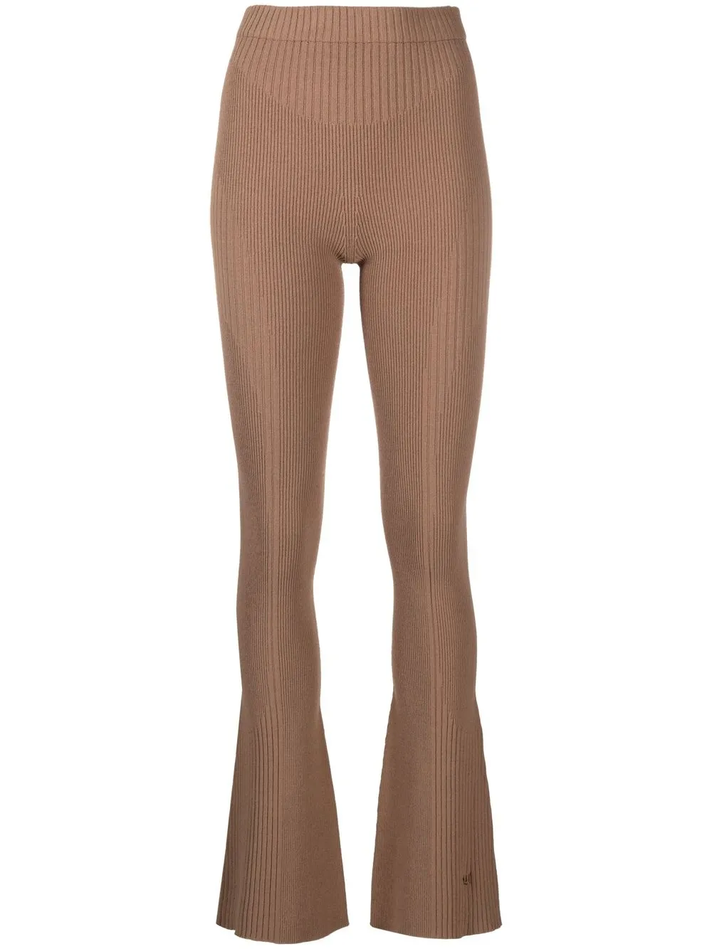 MISBHV ribbed-knit flared trousers - Brown