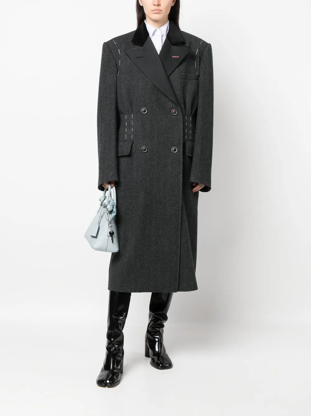 Maison Margiela Work-in-Progress ダブルコート | グレー Maison Margiela Work-in-Progress ダブルコート | グレー