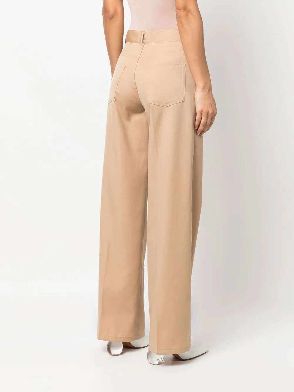 Shop Jil Sander Straight-leg Wool Trousers In Brown