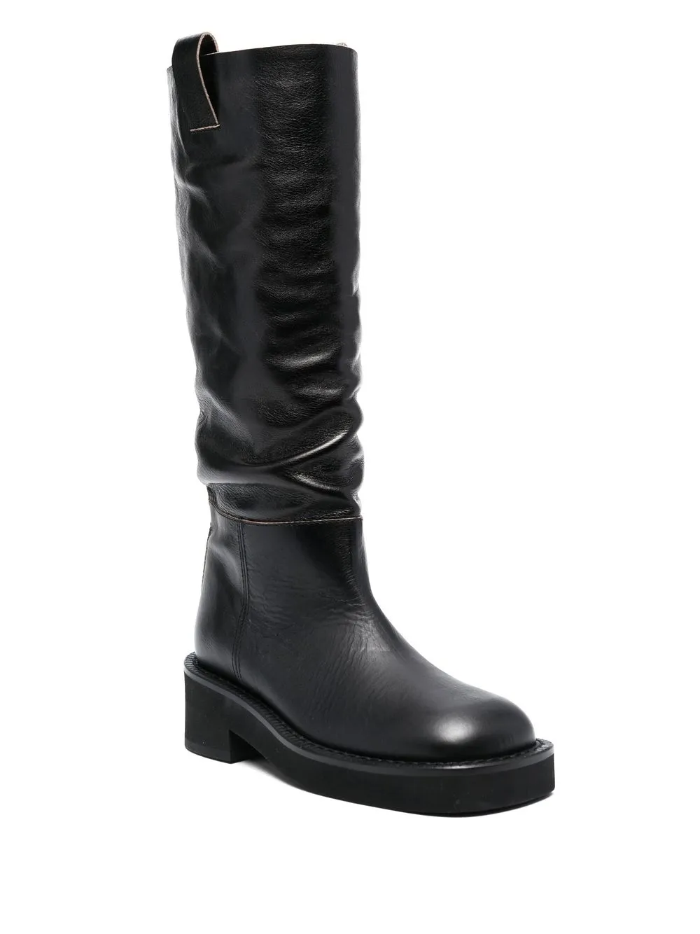 MM6 Maison Margiela Leren knielaarzen - Zwart