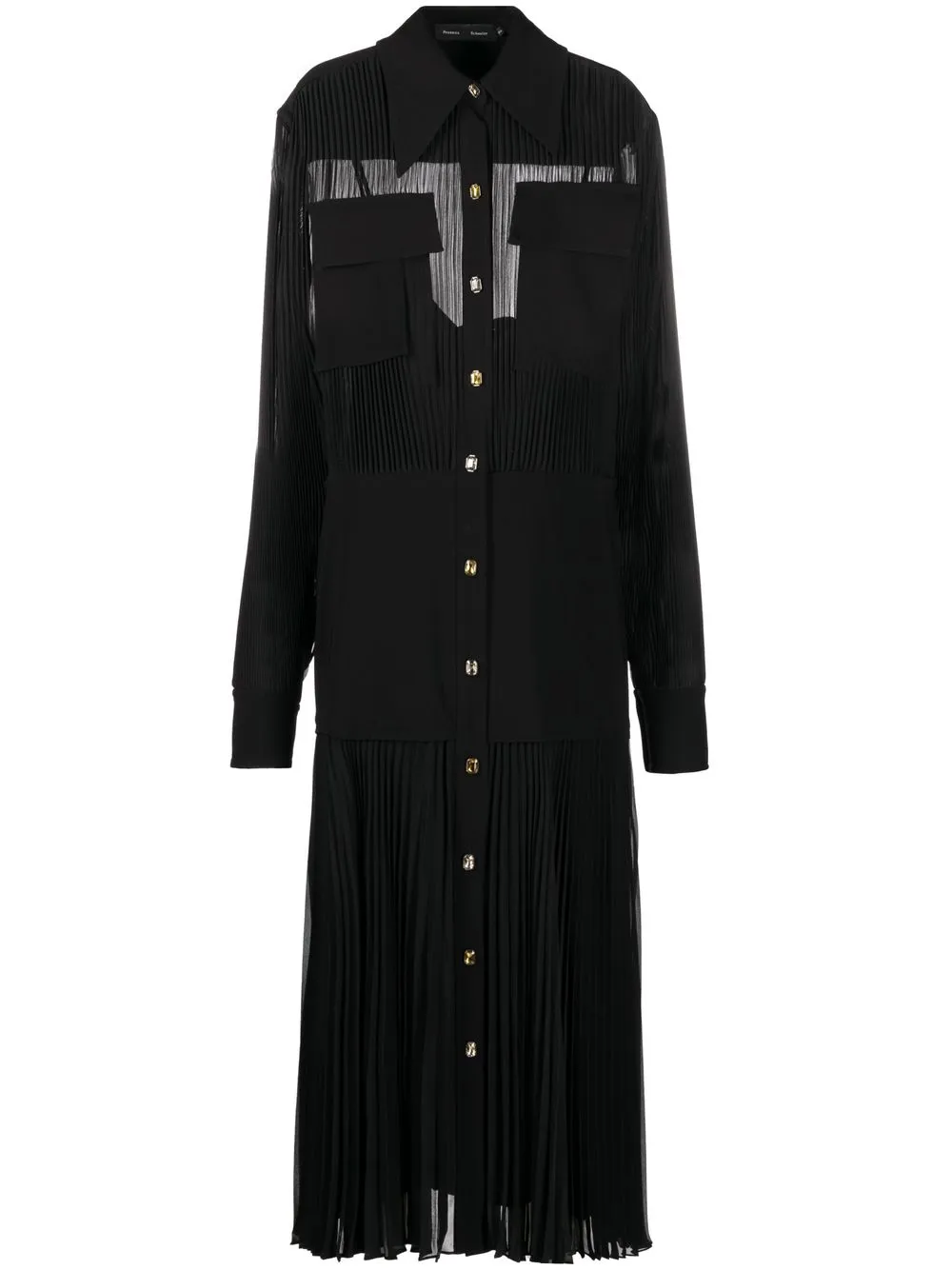 

Proenza Schouler plissé shirt dress - Black