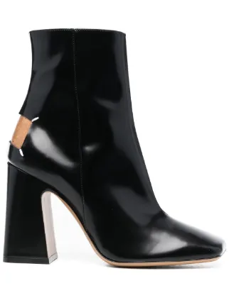 Maison Margiela Décortiqué 100mm four-stitch Boots | Black | FARFETCH
