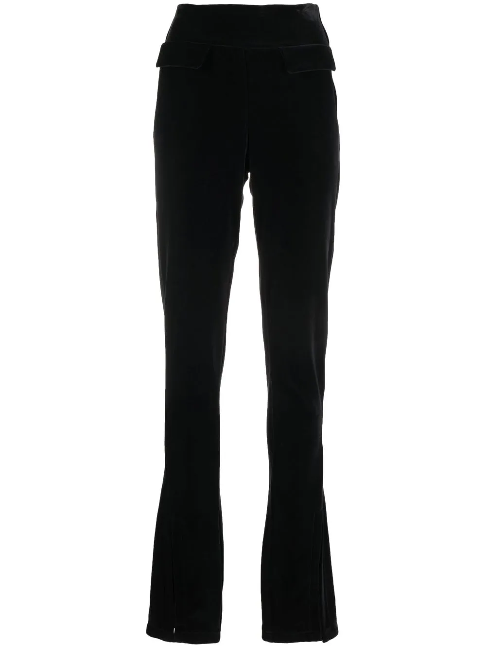 

Genny high-waisted velvet trousers - Black